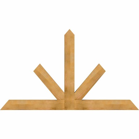 Ekena Millwork Saratoga Rough Sawn Timber Gable Bracket, Western Red Cedar, 84"W x 49"H x 4"D x 6"F, 14/12 Pitch GBW084X49X0406SAR00RWR